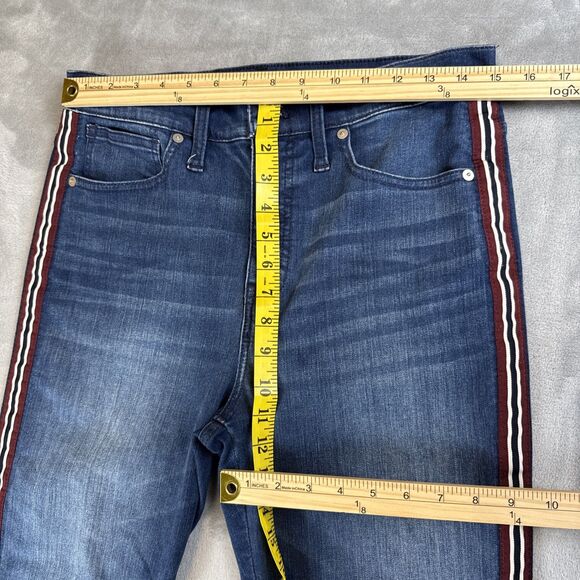Madewell Womens Jeans Size 29 Blue Denim Ribbon Tux Stripe Stovepipe Ankle - Picture 3 of 9